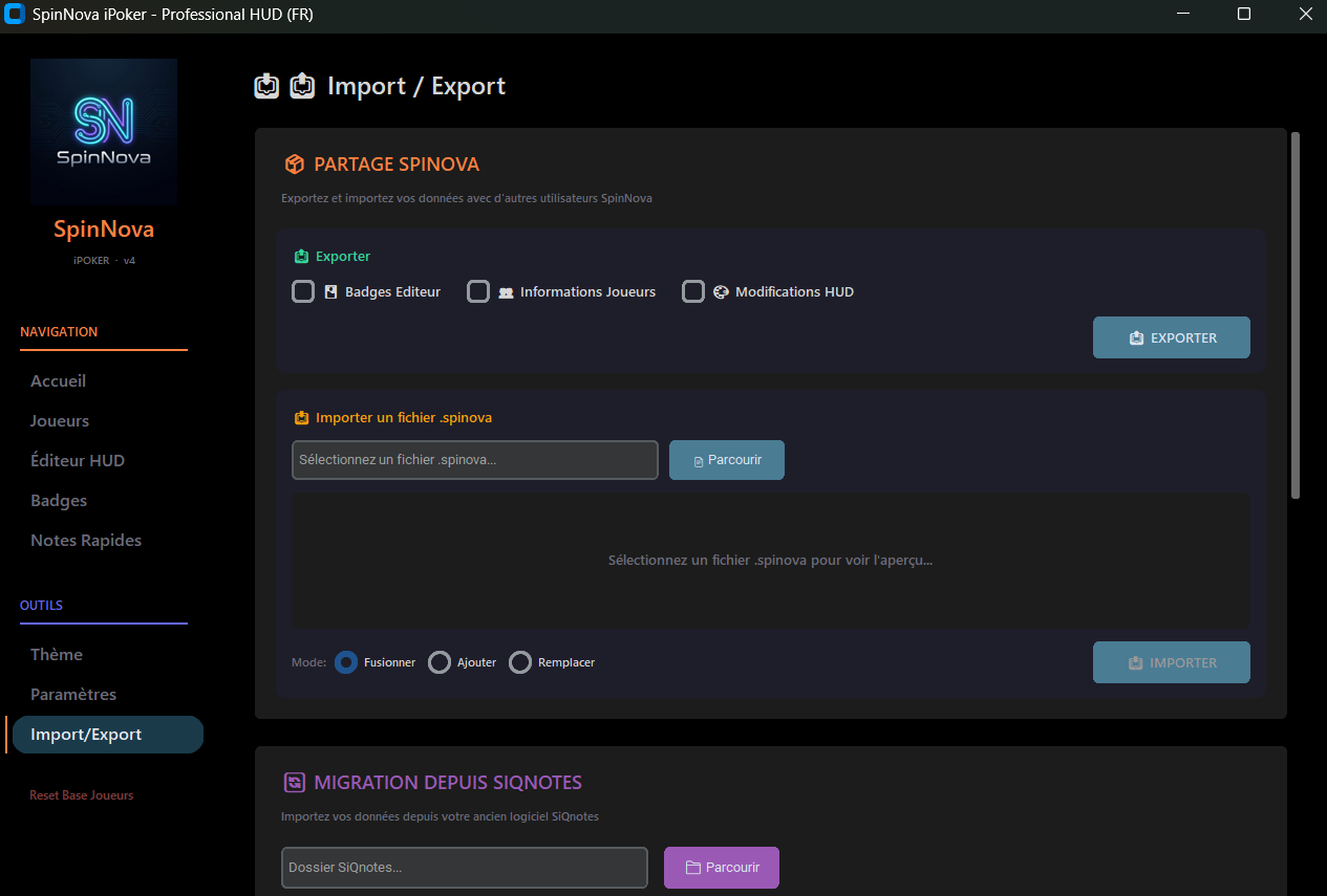 Import Export SpinNova